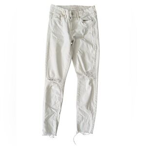 MOTHER Looker Ankle Fray Tea and Biscuits